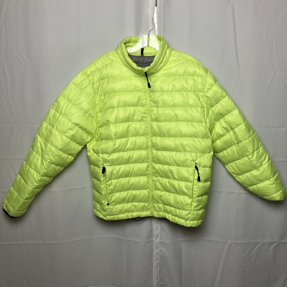Ralph Lauren RLX Fluorescent Yellow Down Puffer Jacket Lightweight Packable Mens